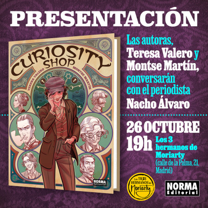 Presentación de 'Curiosity Shop' en la librería Los 3 hermanos de Moriarty de Madrid