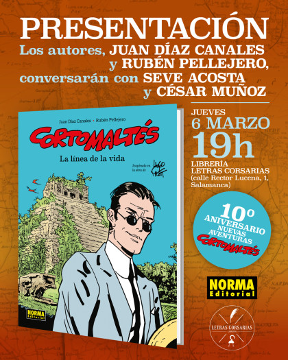 Presentación de 'CORTO MALTÉS. LA LÍNEA DE LA VIDA', con Díaz Canales y Pellejero en Salamanca